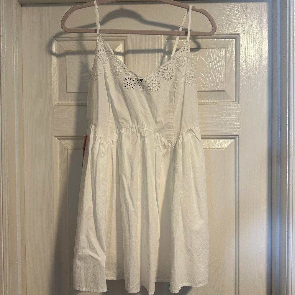 White Eyelet womens Dress